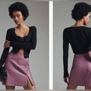 NWT Anthropologie Maeve Faux Leather Mini Skirt Size 14